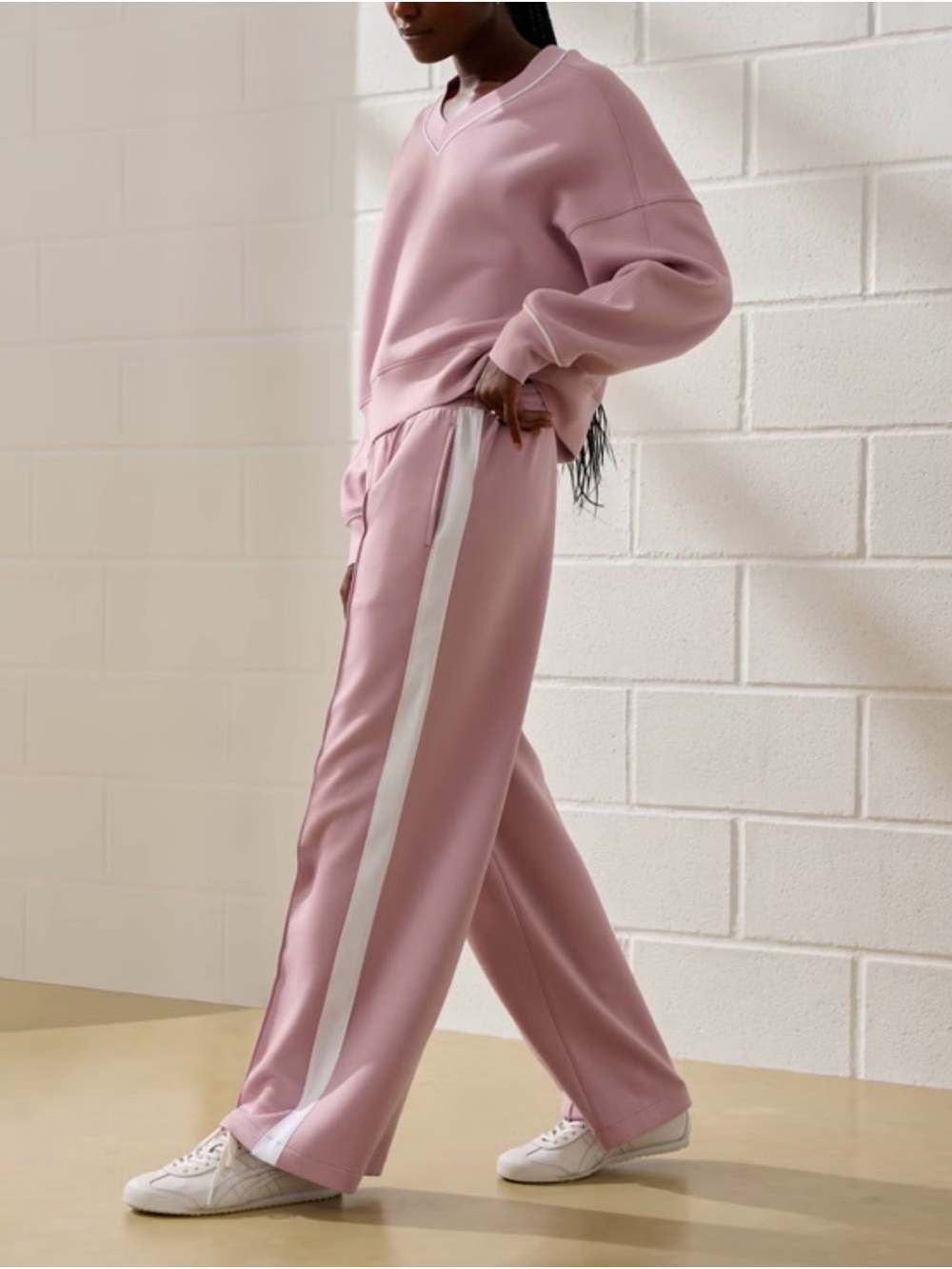 YPB neoKNIT Pink V-Neck & Wide Leg Pant Set - Picture 2 of 3